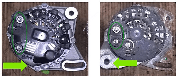 Alternator fixation points